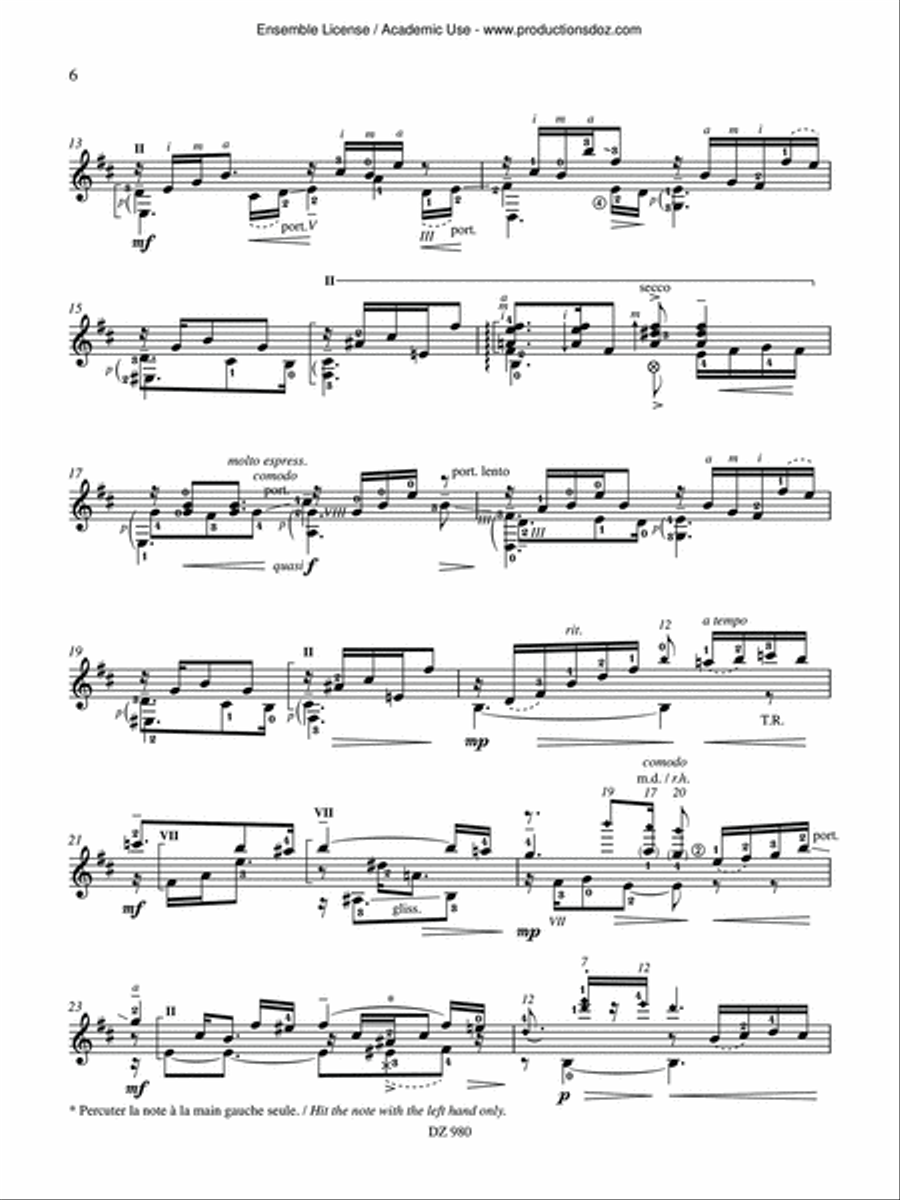 Alfonsina y el mar Classical Guitar scores gallery preview page 6