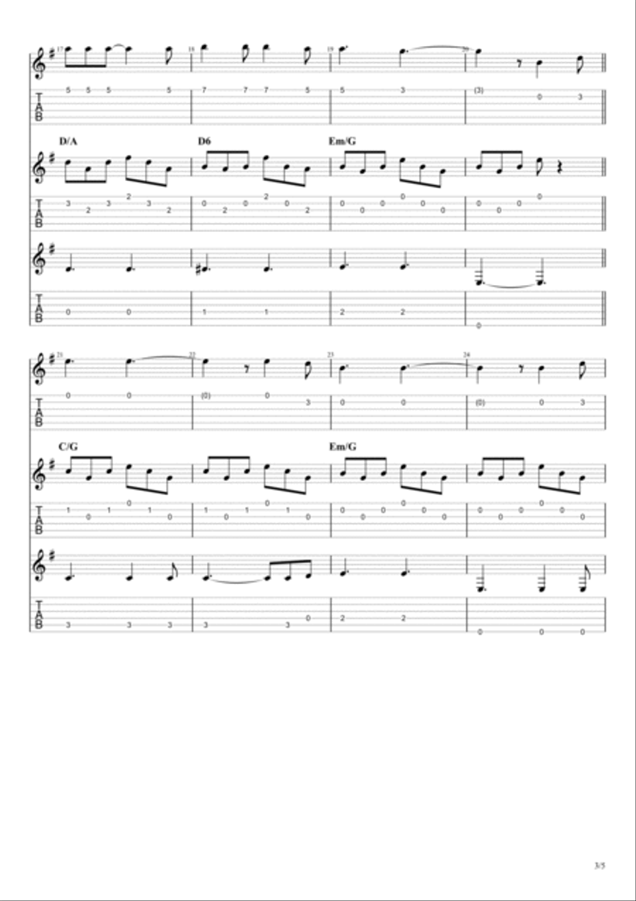 Hallelujah - Score Only Electric Guitar scores gallery preview page 3