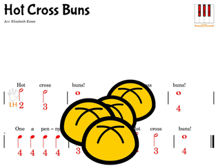 Book cover for Hot Cross Buns - Prestaff Finger Number Notation on Black Keys