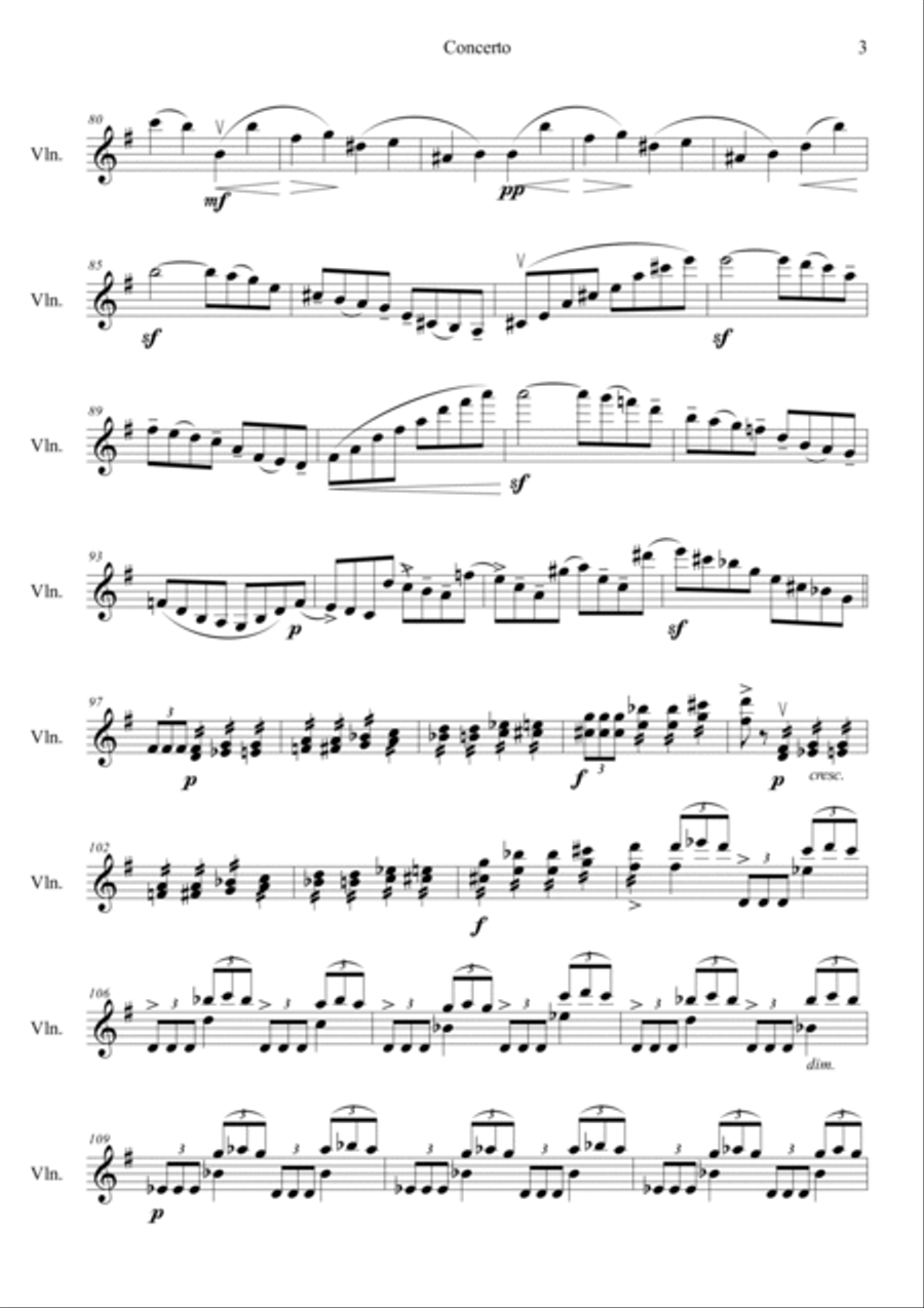 Mendelssohn : Violin Concerto in E minor Violin Solo scores gallery preview page 3