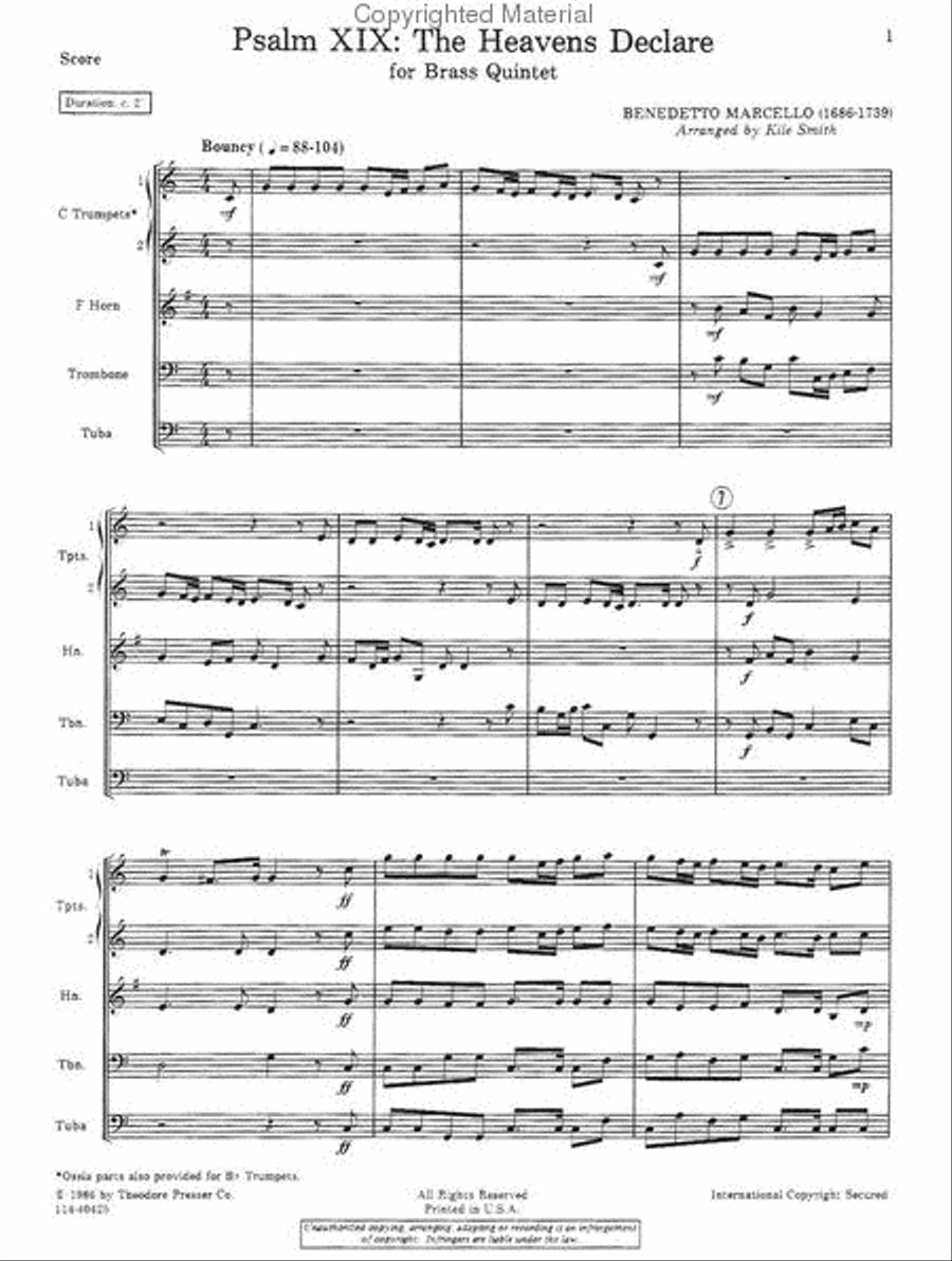 Psalm XIX: The Heavens Declare Chamber Music scores gallery preview page 2