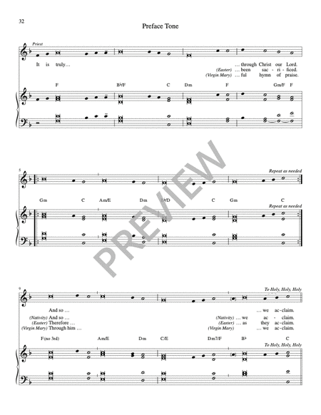 Melodic Chant Setting of Eucharistic Prayer II - Full Score