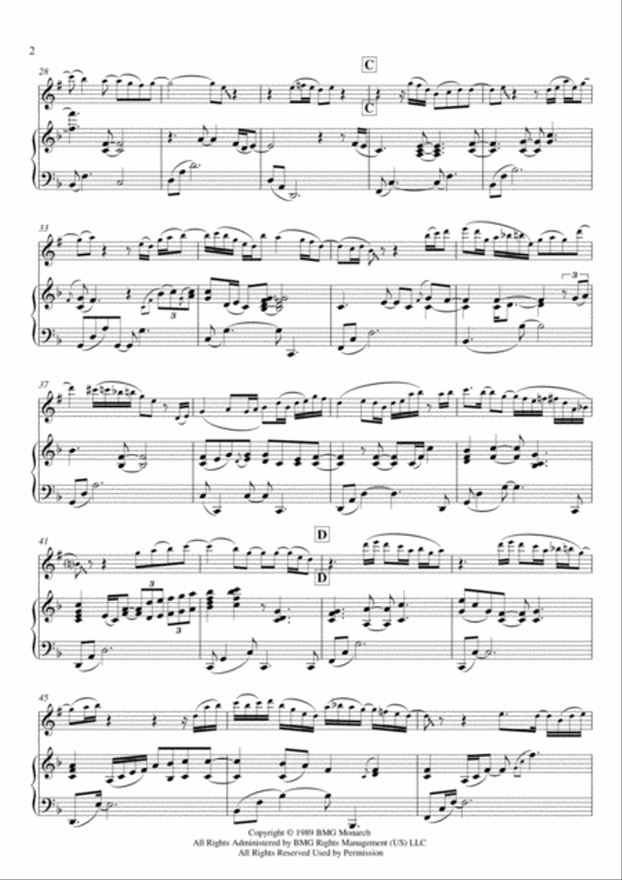 Right Here Waiting Tenor Saxophone scores gallery preview page 2