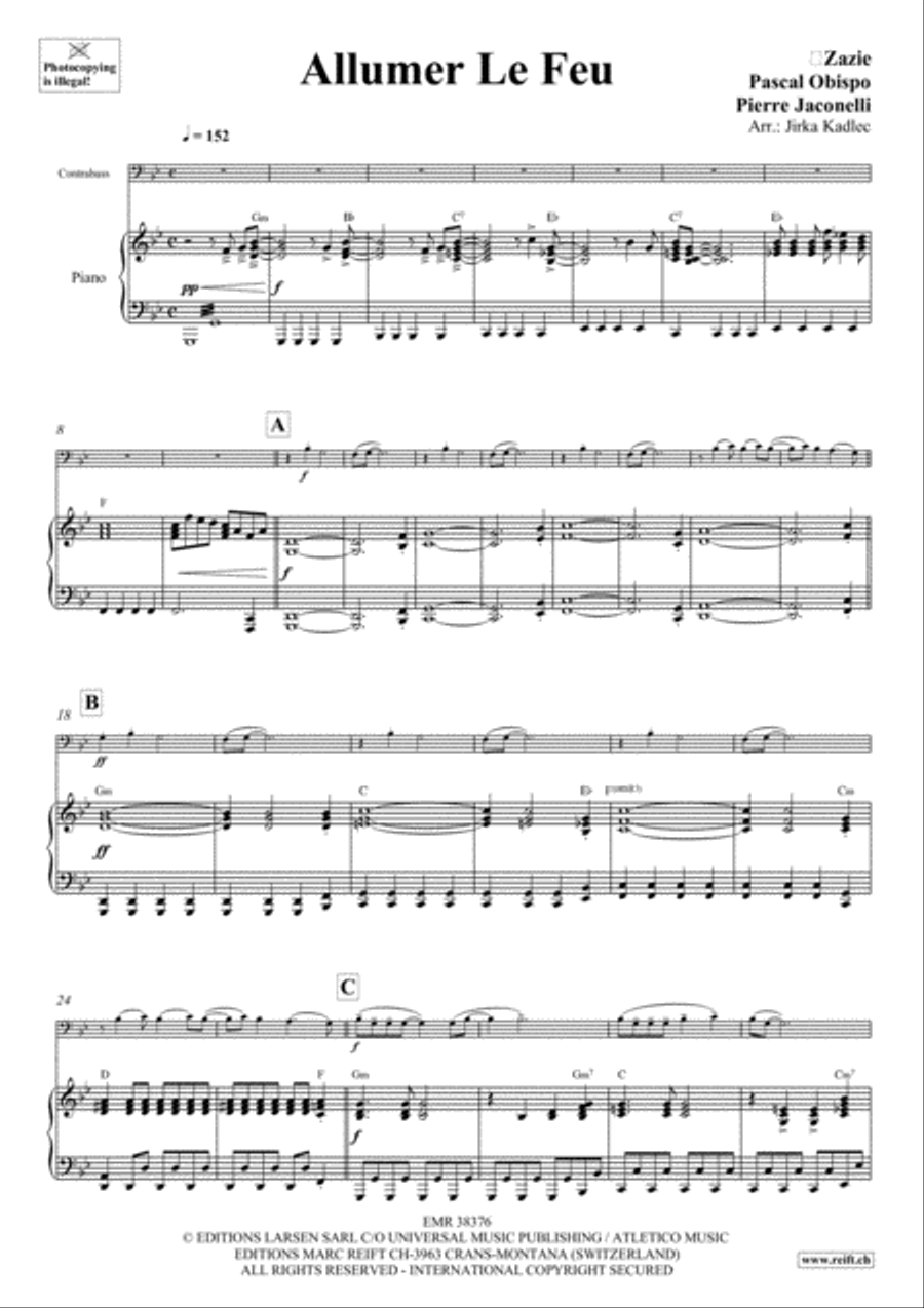 Allumer Le Feu Allumer Le Feu Double Bass scores gallery preview page 4