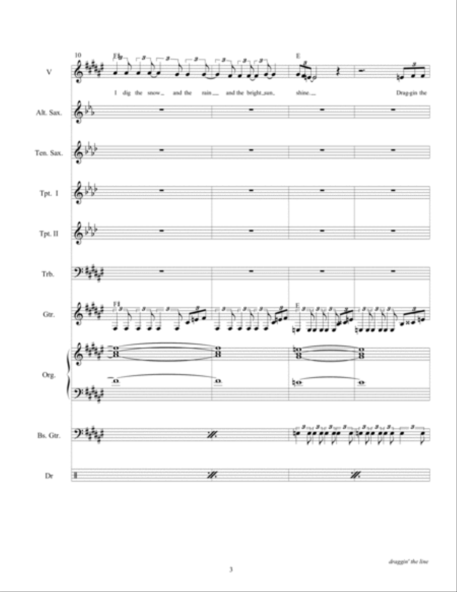 Draggin The Line Tenor Saxophone scores gallery preview page 5