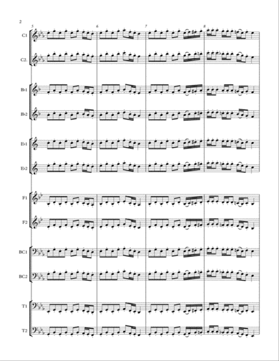 5 Duets For Any Two Band Instruments - All Transpositions Brass Ensemble scores gallery preview page 2