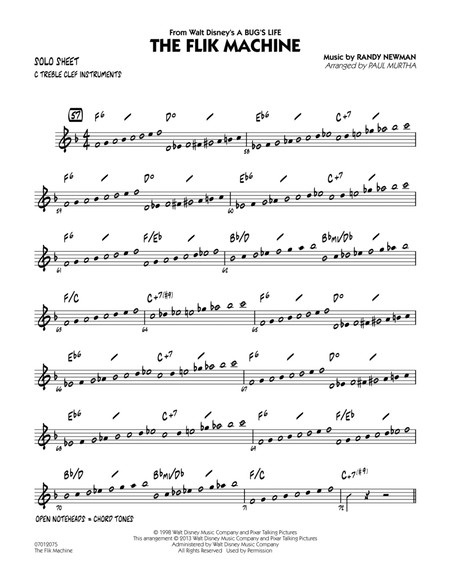 The Flik Machine (from A Bug's Life) - C Solo Sheet