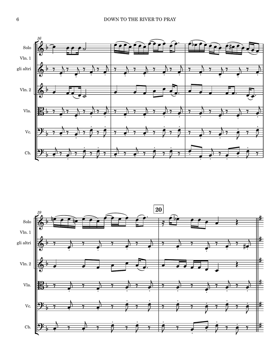 Down to the River to Pray String Orchestra scores gallery preview page 6