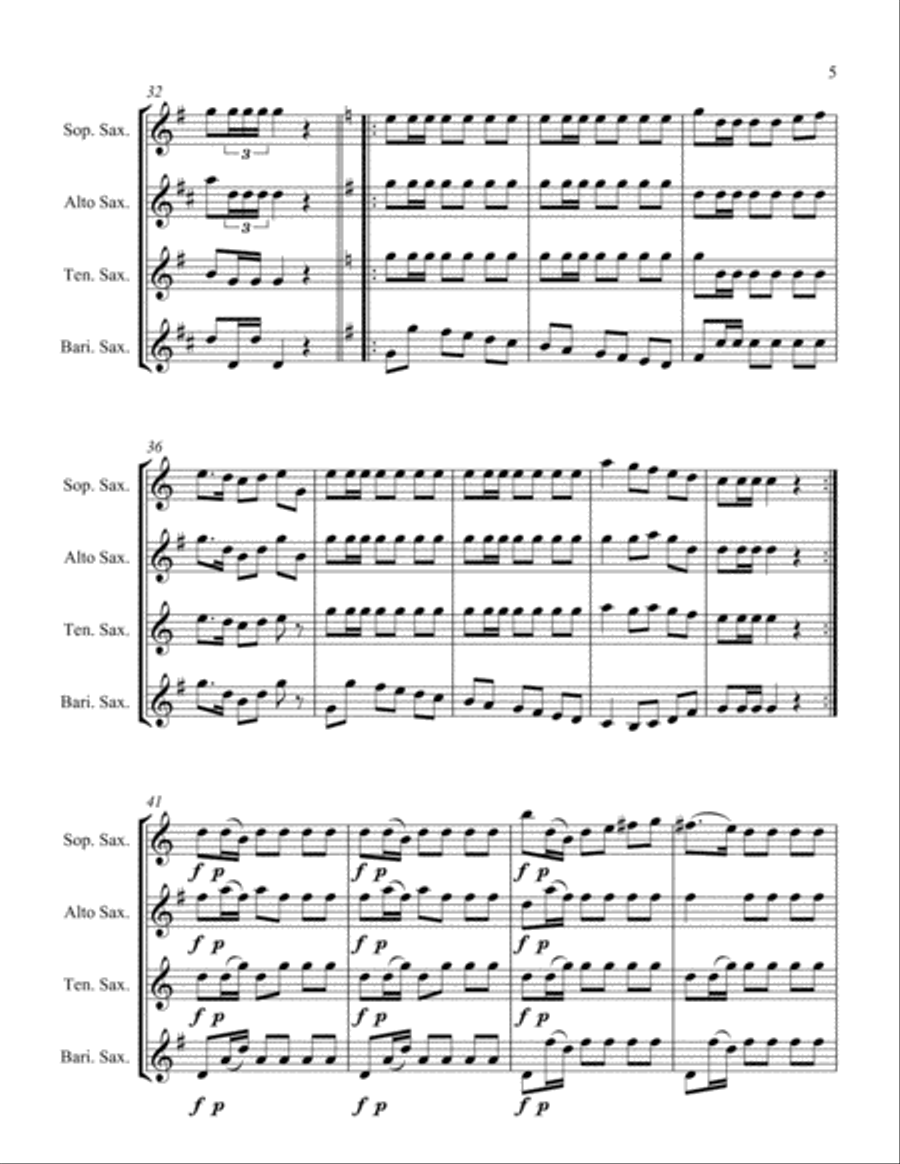 Bolero Bolero Woodwind Quartet scores gallery preview page 5
