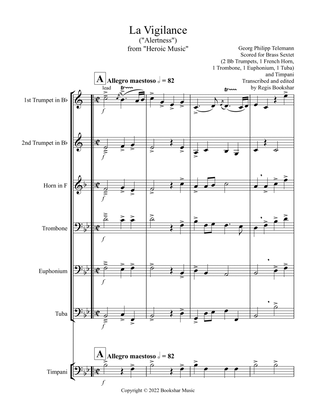 La Vigilance (from "Heroic Music") (Bb) (Brass Sextet - 2 Trp, 1 Hrn, 1 Trb, 1 Euph, 1 Tuba, Timp)