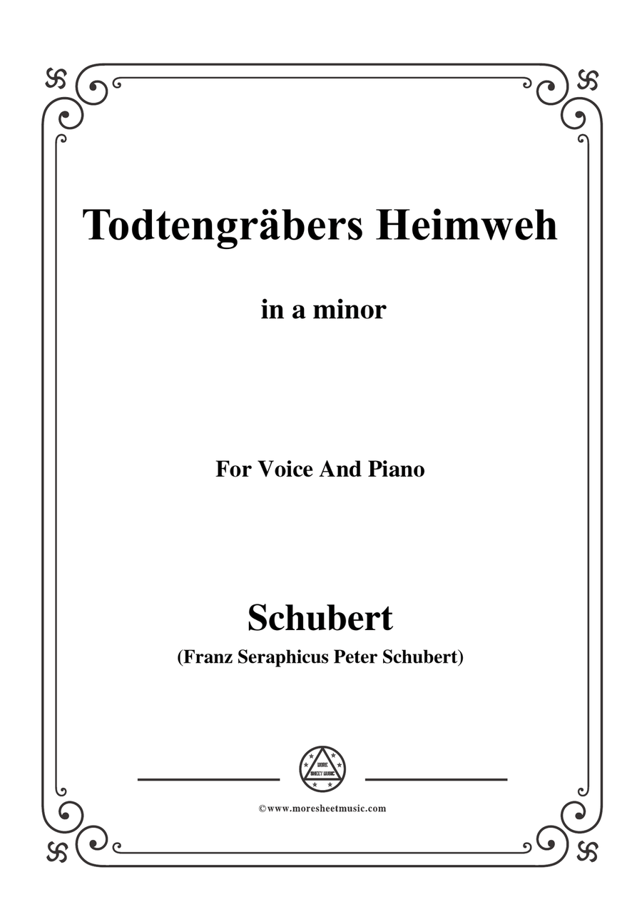 Schubert-Todtengräbers Heimweh,in a minor,for Voice&Piano