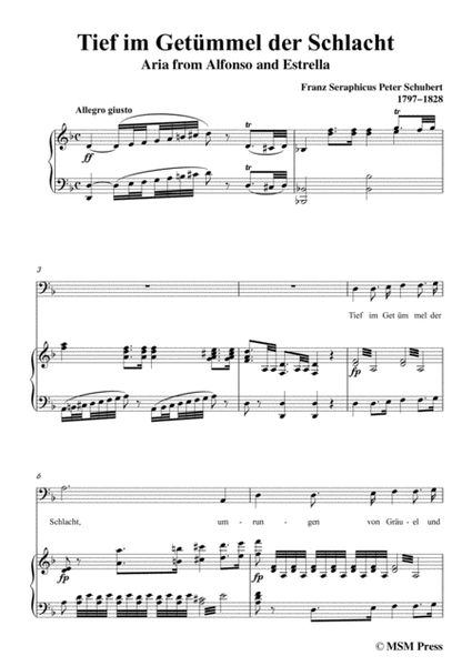 Schubert-Tief im Getümmel der Schlacht,in d minor,for Voice&Piano image number null