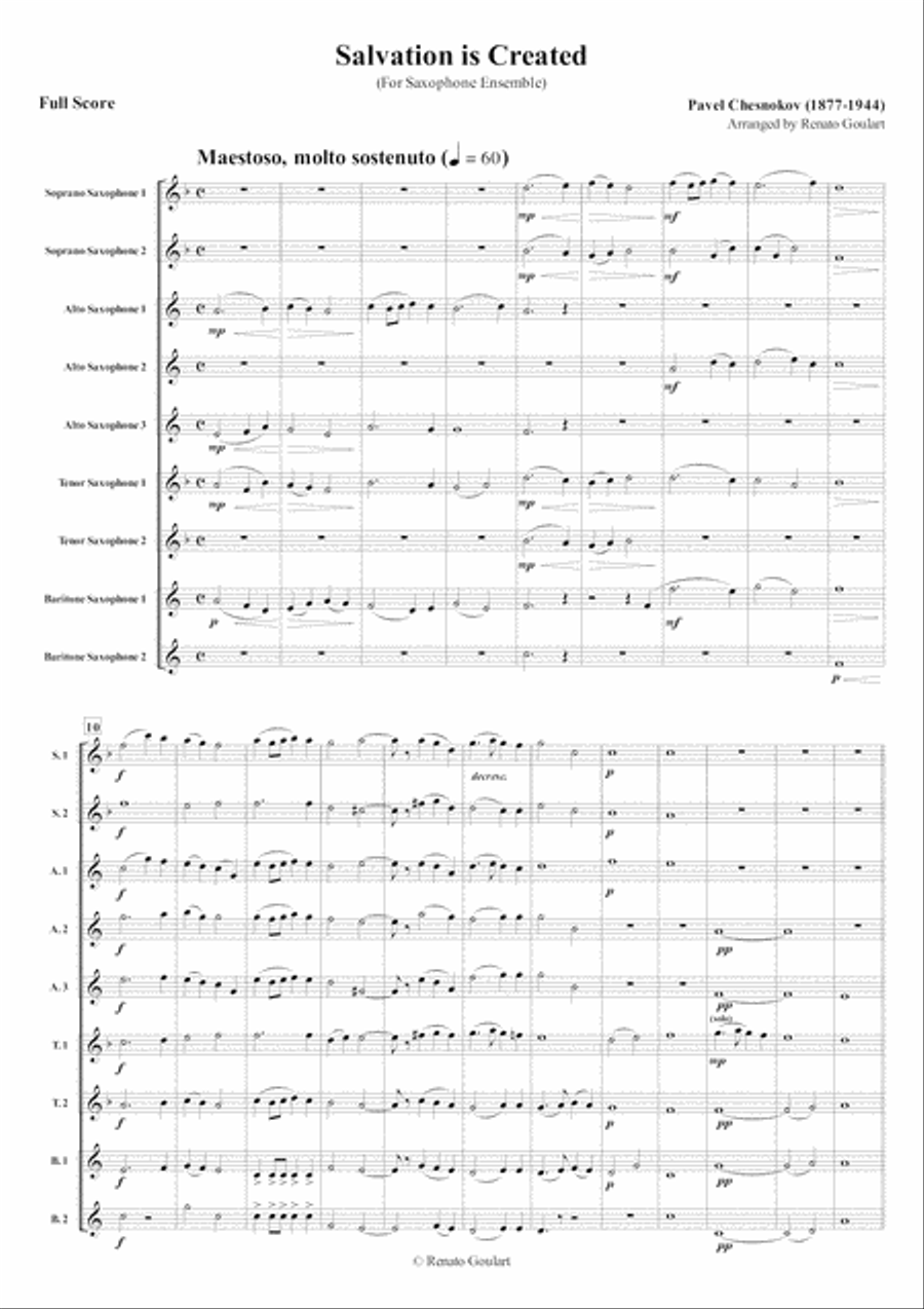 Salvation is Created (For Saxophone Ensemble) Woodwind Ensemble scores gallery preview page 2