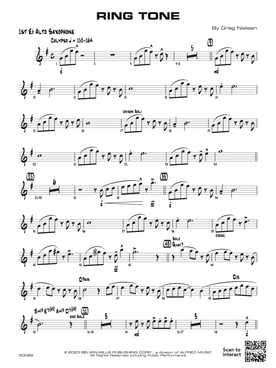 Ring Tone: E-flat Alto Saxophone Jazz Ensemble scores gallery preview page 1