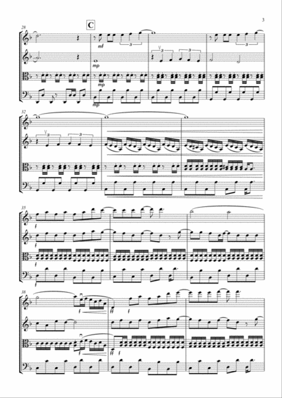 Gimme! Gimme! Gimme! (A Man After Midnight) String Quartet scores gallery preview page 3