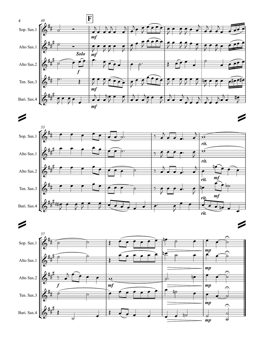 Merry Christmas, Darling Saxophone Quartet scores gallery preview page 5