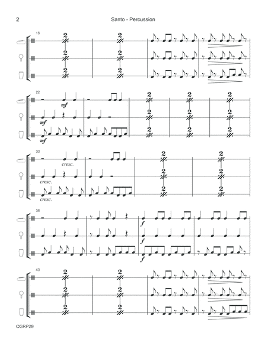 Santo Percussion Reproducible Instrumental Parts Percussion scores gallery preview page 3