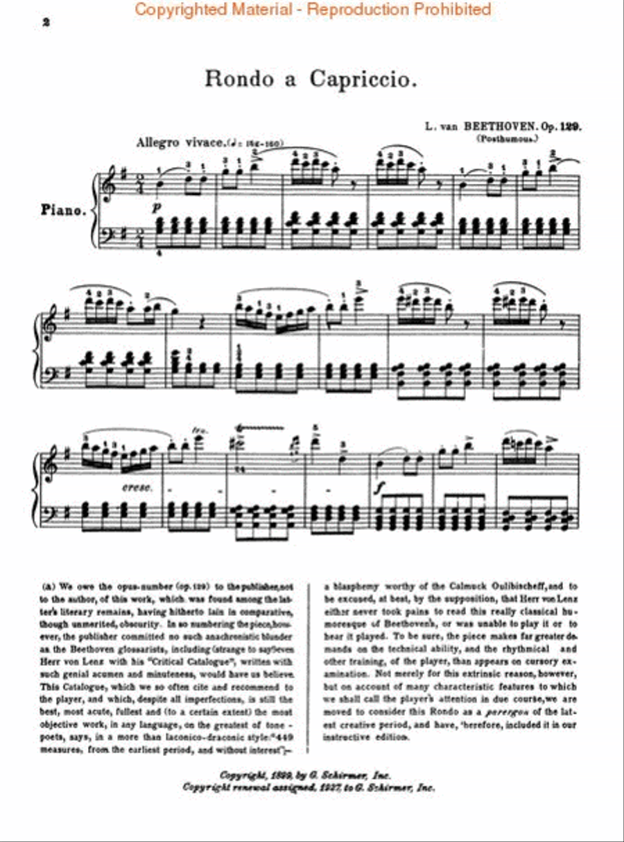 Rondo a Capriccio, Op. 129 Piano Solo scores gallery preview page 2