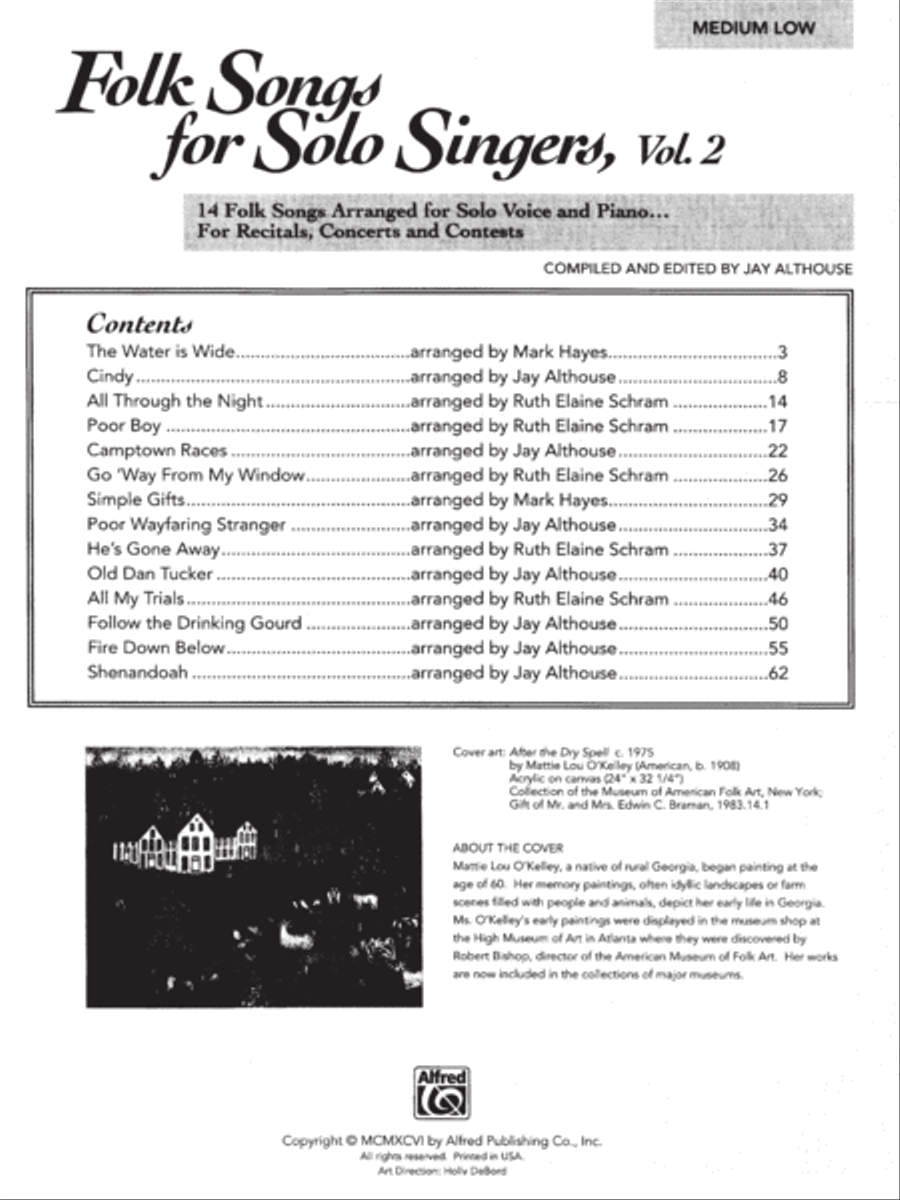 Folk Songs for Solo Singers, Vol. 2 Medium Voice scores gallery preview page 2