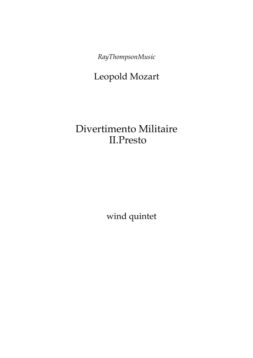 Divertimento Militaire (Military Divertimento in D) Mvt.II Presto - wind quintet image number null