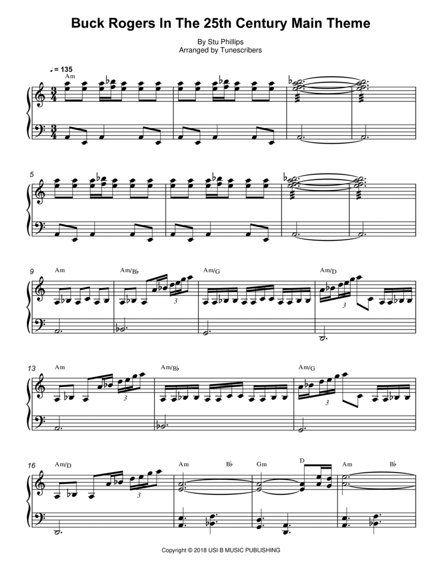 Buck Rogers In The 25th Century Main Theme Piano Solo scores gallery preview page 1