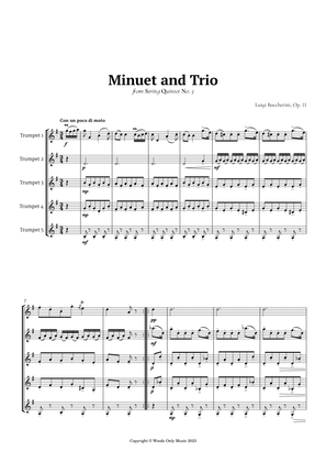 Book cover for Minuet by Boccherini for Trumpet Quintet