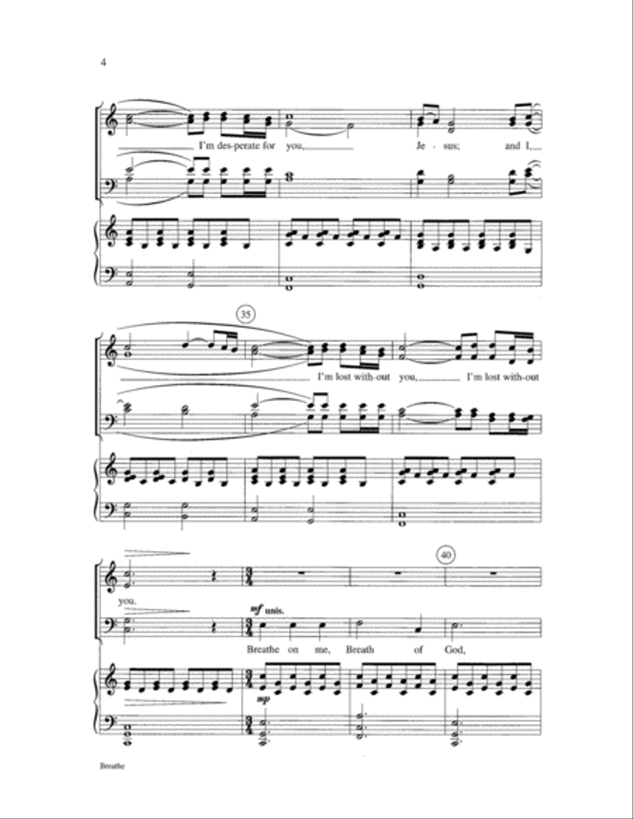 Breathe 4-Part scores gallery preview page 4