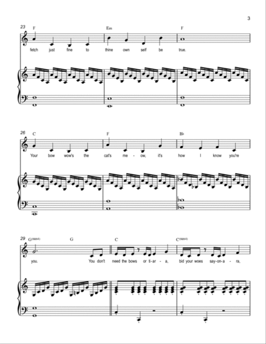 The Cat's Meow, from Barbie as the Princess and the Pauper Voice scores gallery preview page 3