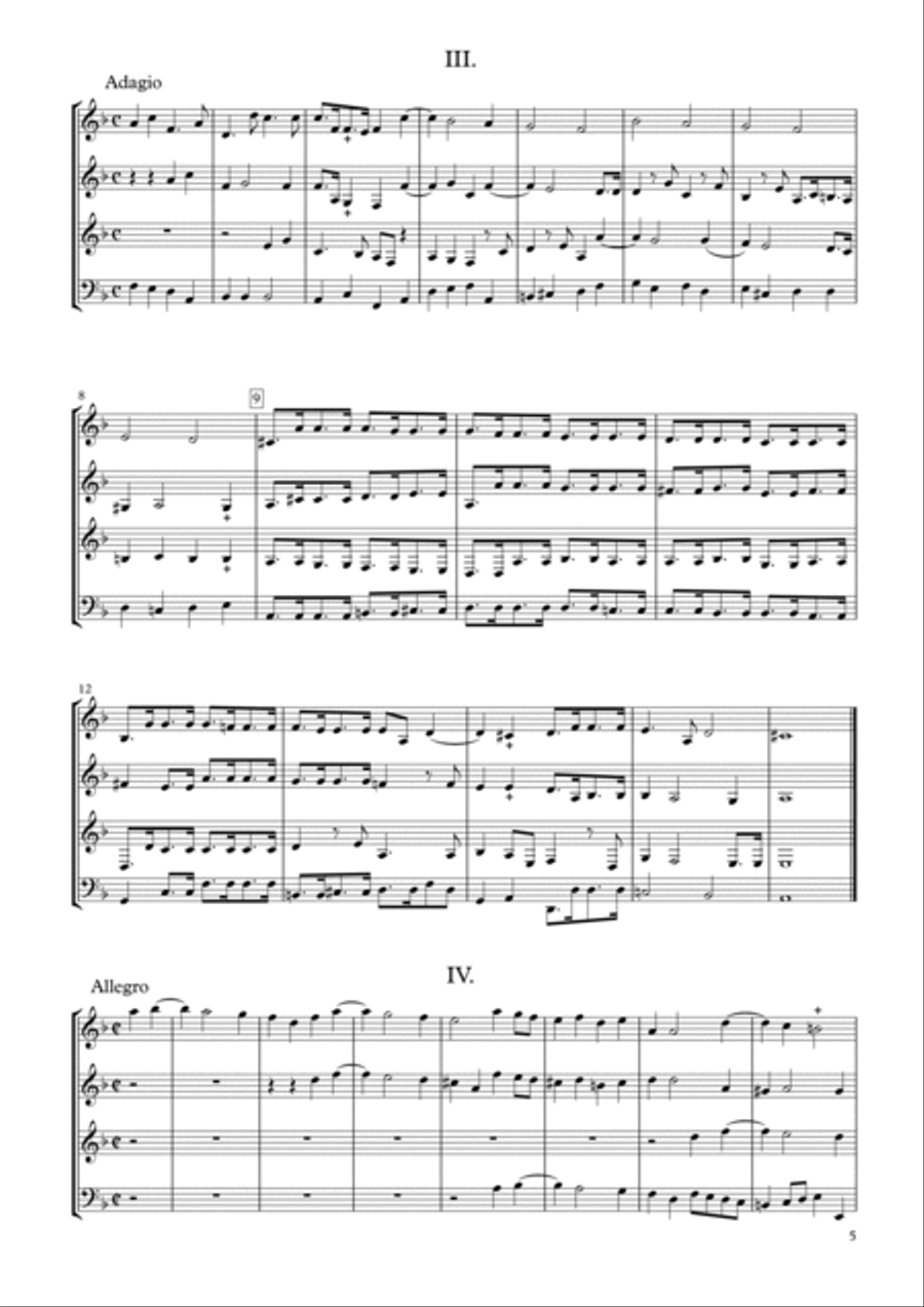Sonata Op.34-5 for Clarinet Quartet Clarinet Quartet scores gallery preview page 5