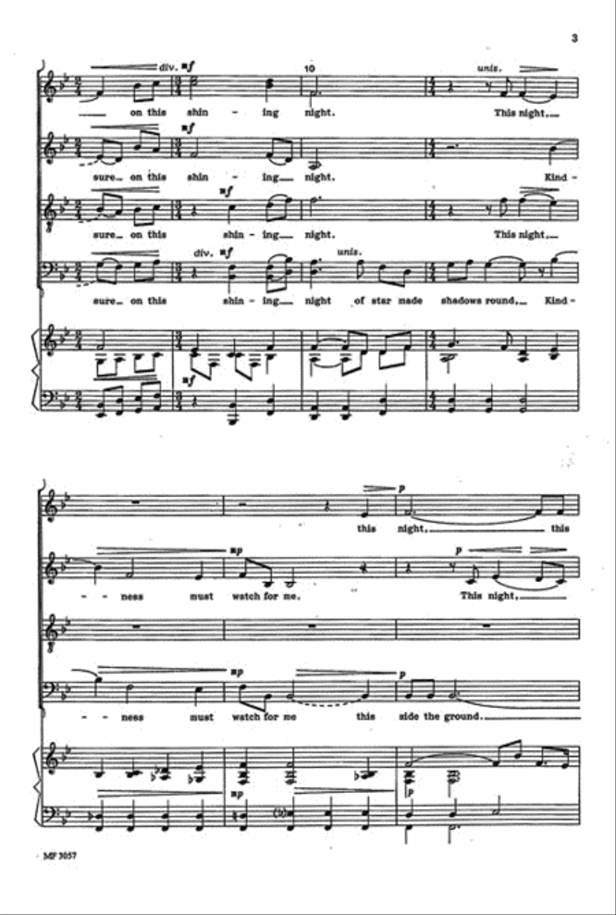 Sure on This Shining Night 4-Part scores gallery preview page 3
