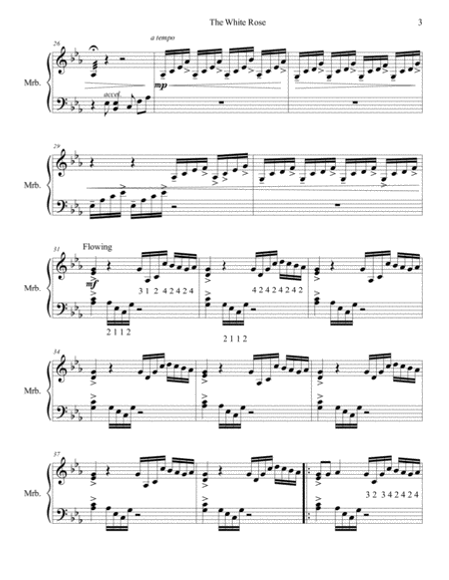 The White Rose The White Rose Marimba scores gallery preview page 3