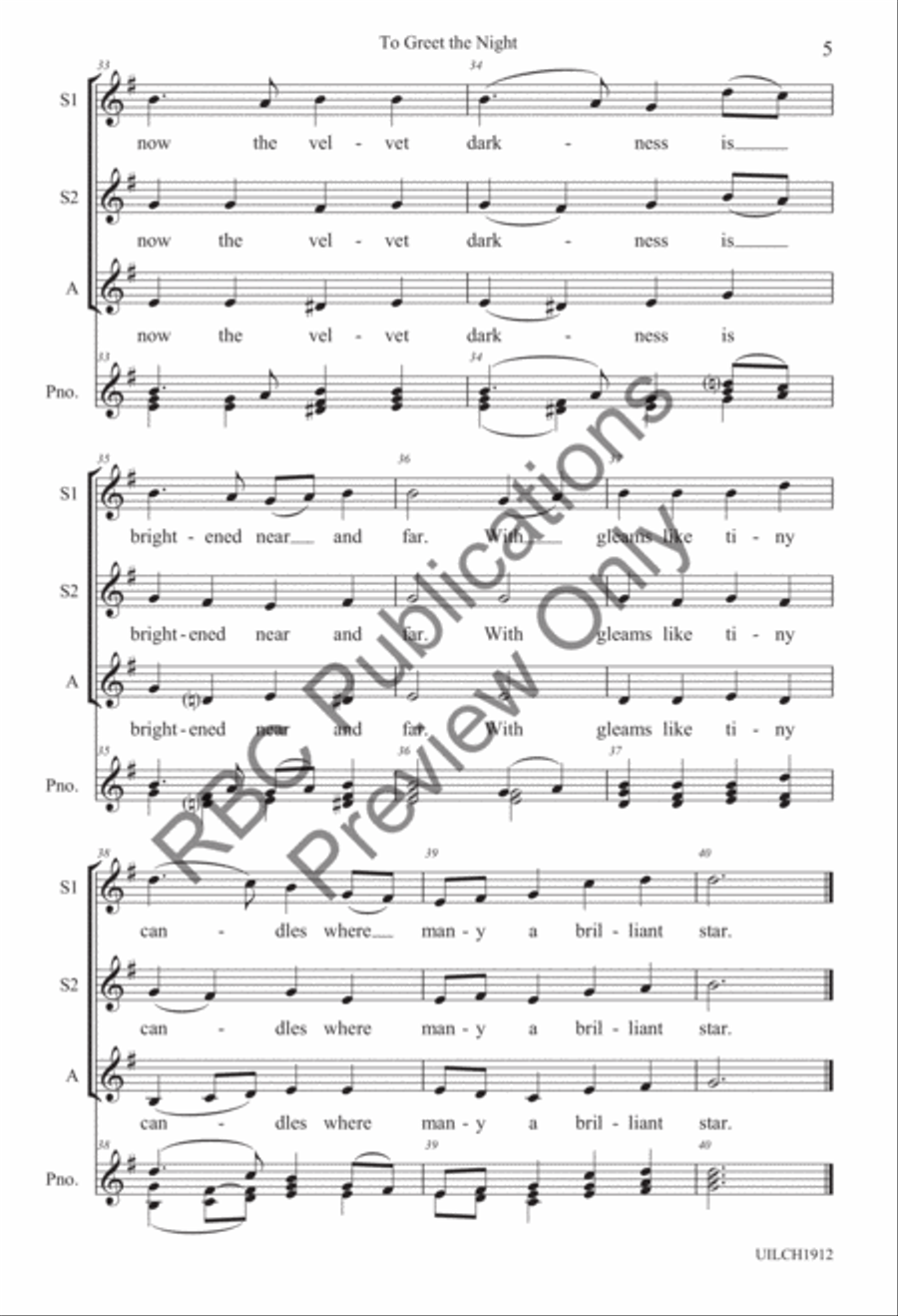 To Greet The Night (SSA) SSA scores gallery preview page 7