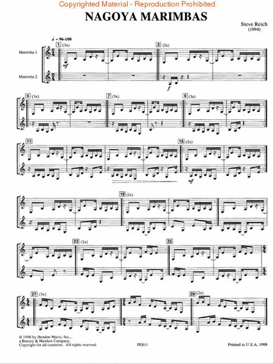 Nagoya Marimbas Percussion Ensemble scores gallery preview page 2