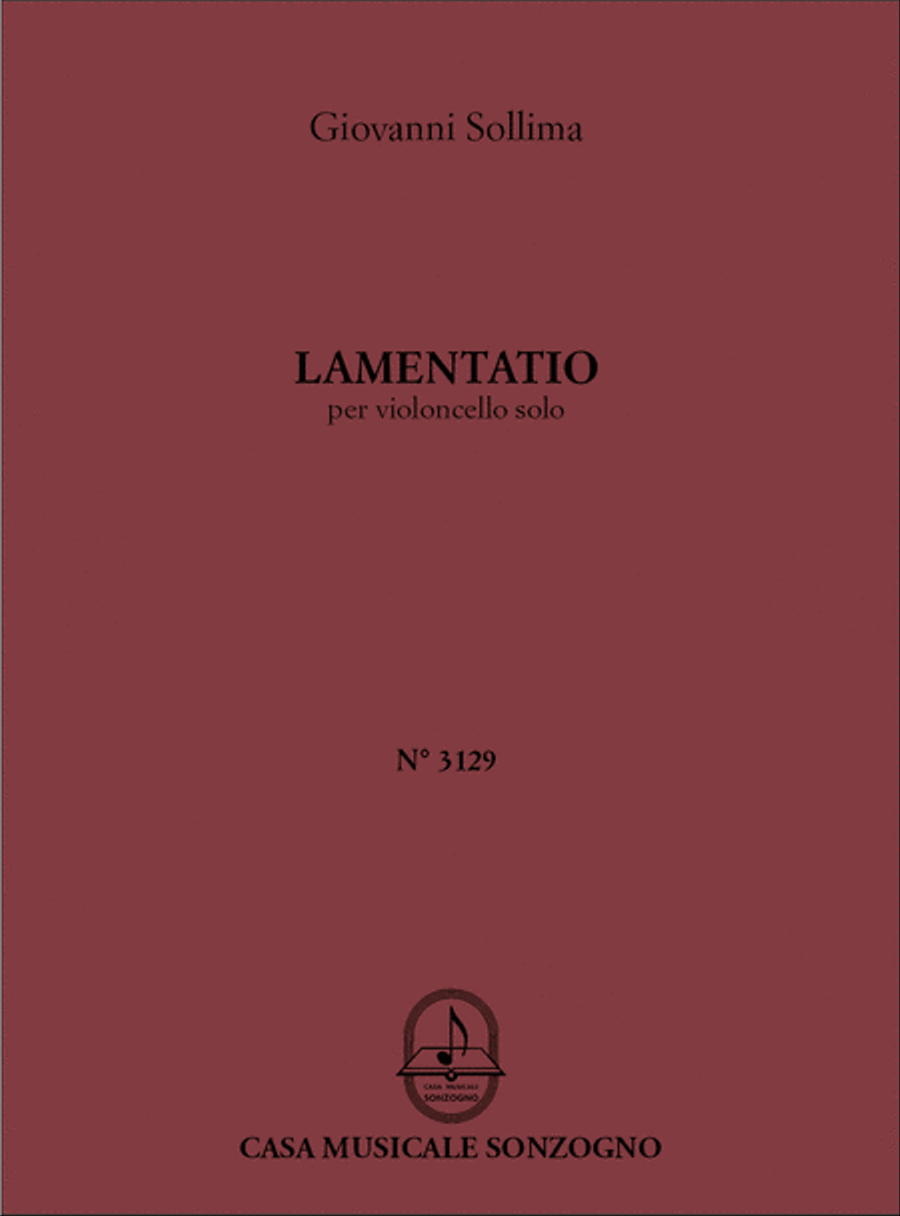 Lamentatio Per Violoncello Solo Cello Solo scores gallery preview page 1
