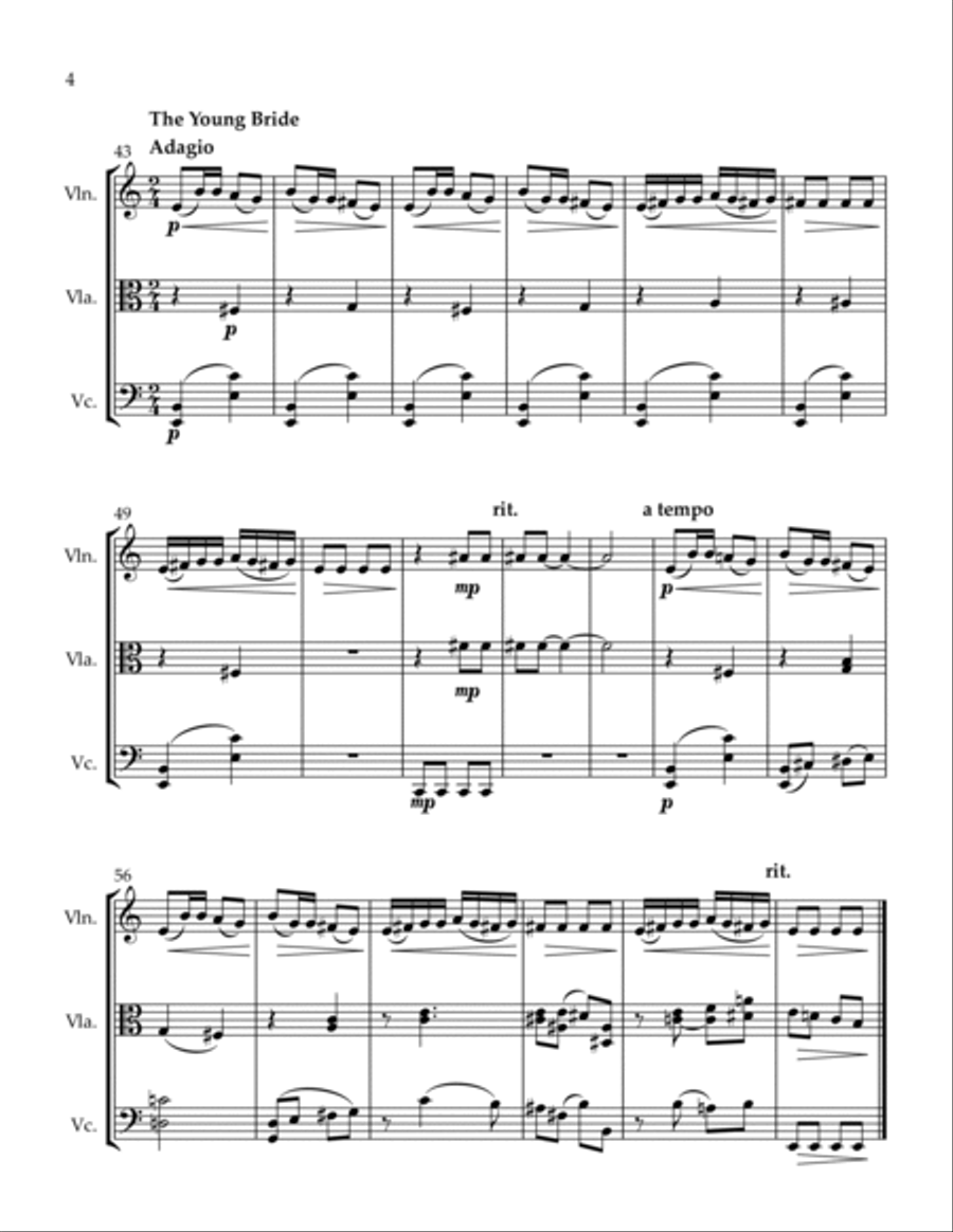 3 Trios Runaway Horse Hometown The Young Bride String Trio scores gallery preview page 4