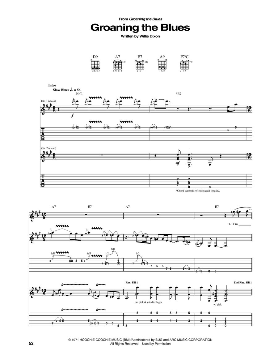 Groaning The Blues Electric Guitar scores gallery preview page 1