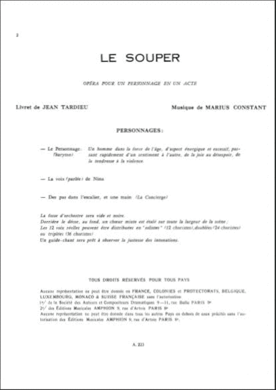 Le Souper Chant-Piano Le Souper Chant-Piano Voice Solo scores gallery preview page 2