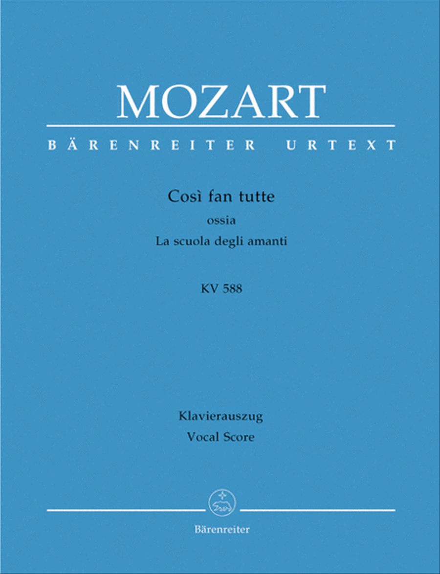Cosi fan tutte ossia La scuola degli amanti, KV 588 4-Part scores gallery preview page 1