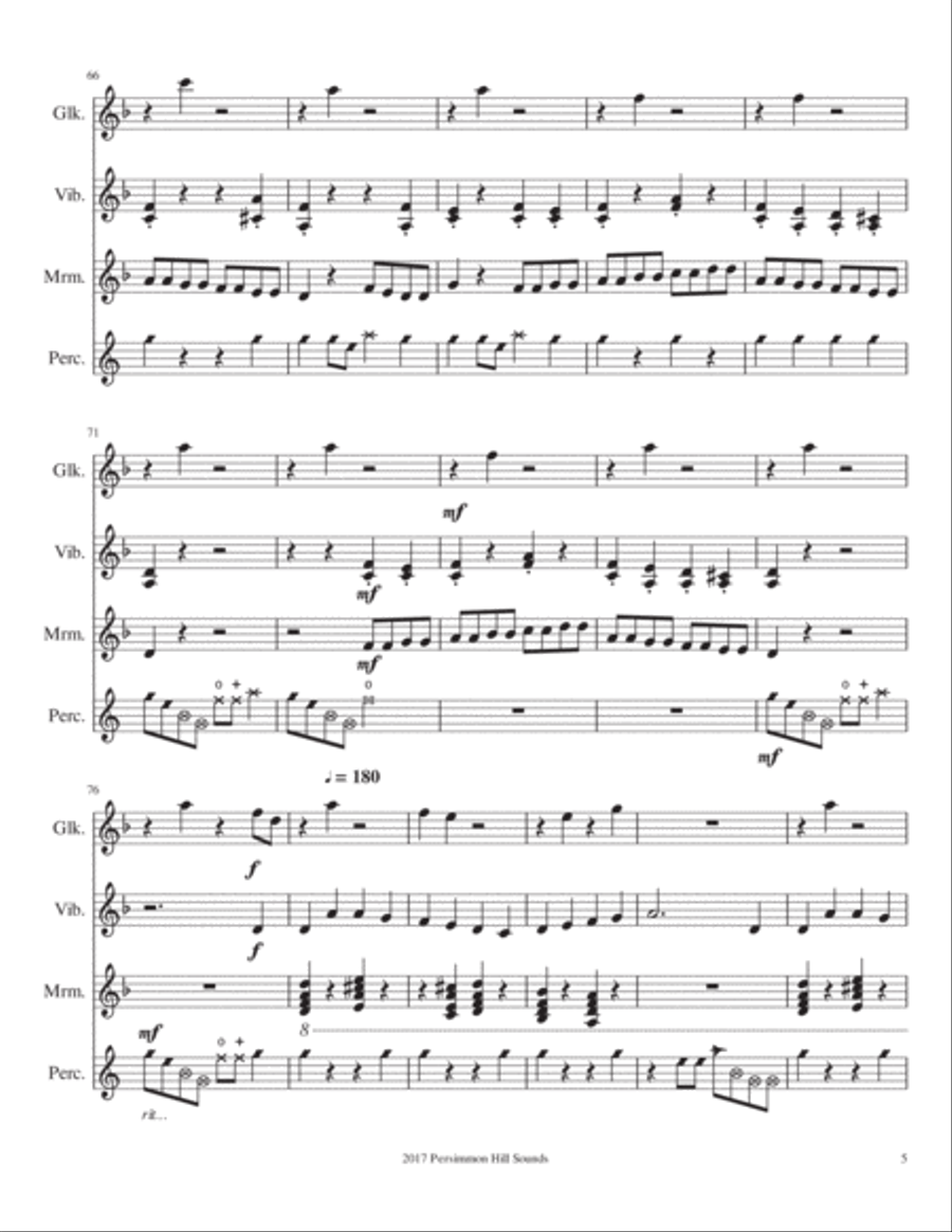 Quad Christmas Quarts - Four Christmas Percussion Quartets Percussion Ensemble scores gallery preview page 6