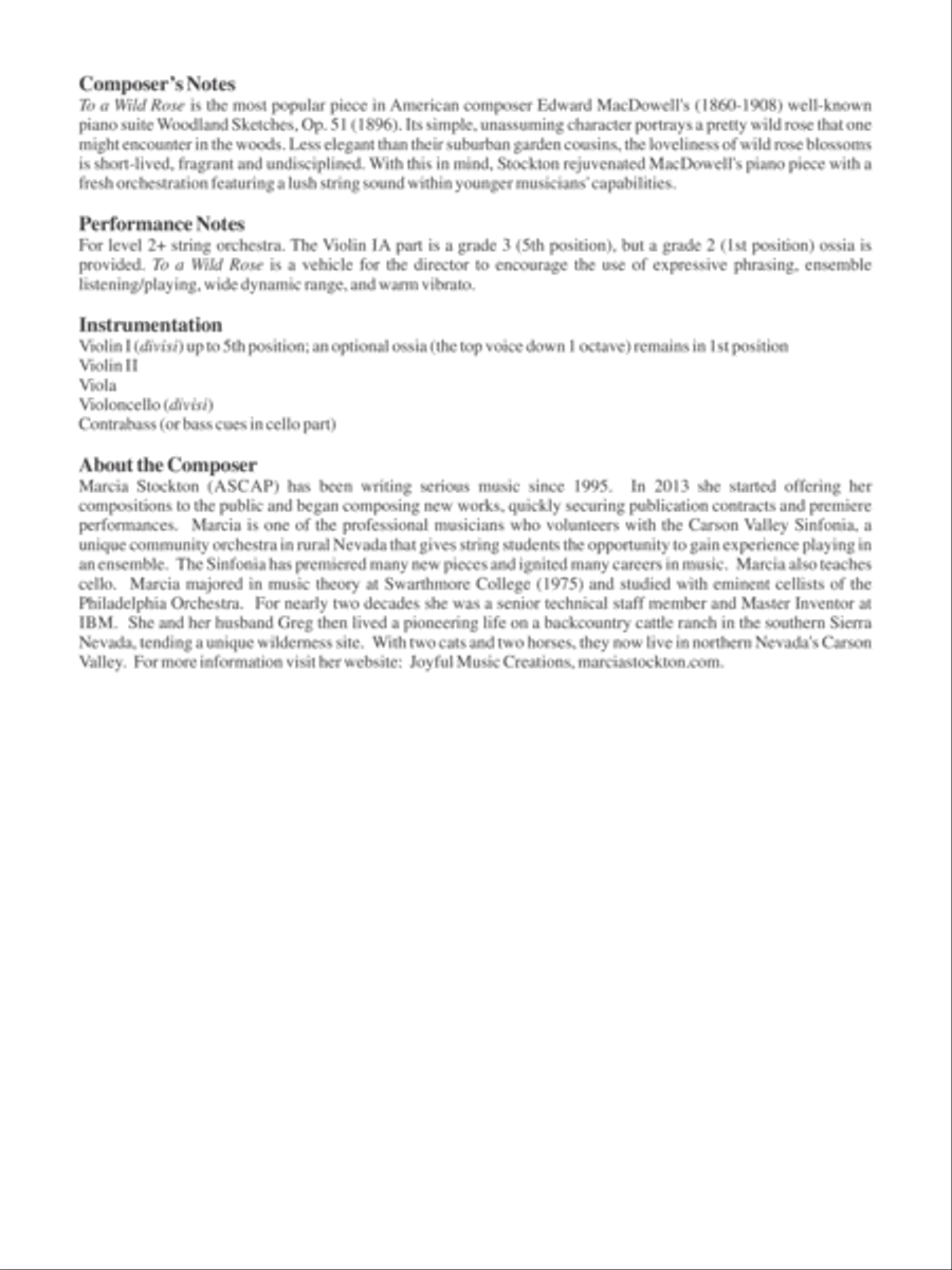 To a Wild Rose String Orchestra scores gallery preview page 3