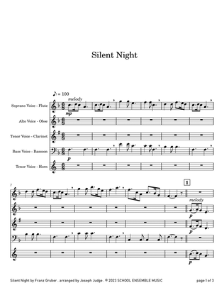 Silent Night for Woodwind Quartet in Schools