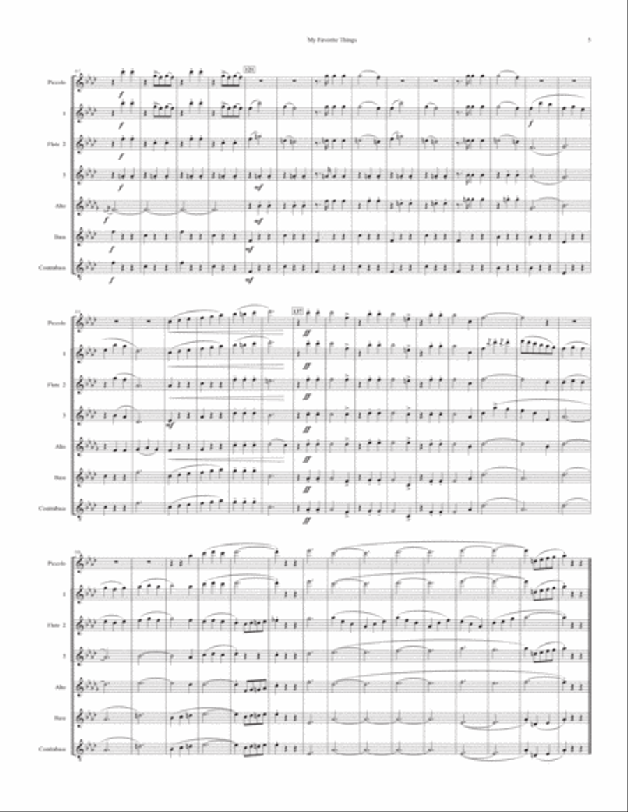 My Favorite Things Flute Choir scores gallery preview page 5