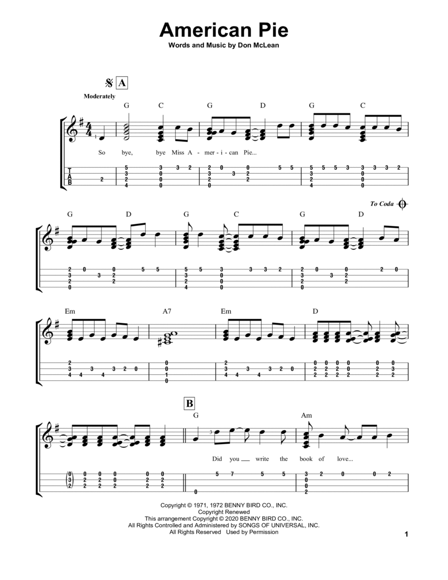 American Pie American Pie Ukulele scores gallery preview page 1