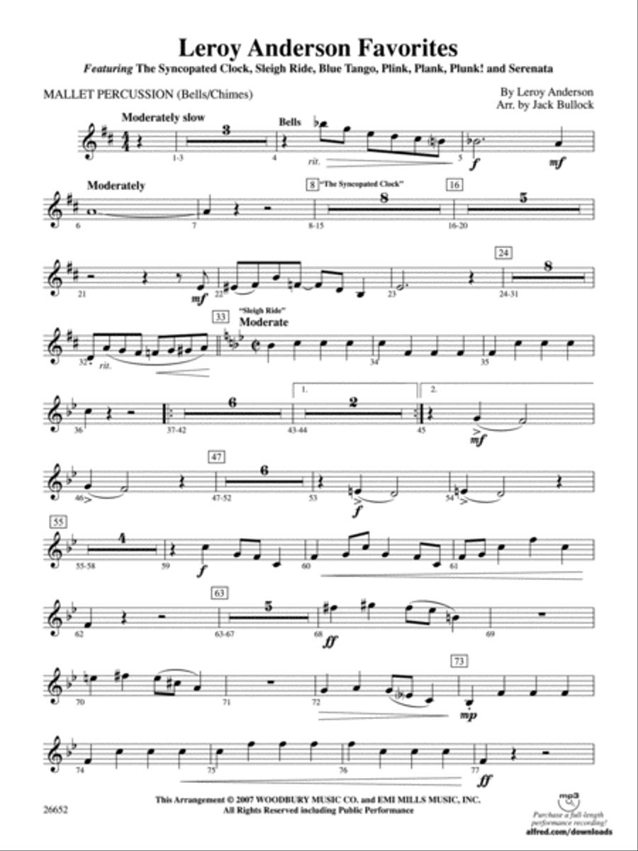 Leroy Anderson Favorites: Mallets Full Orchestra scores gallery preview page 1