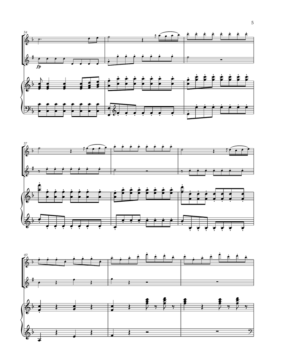 W. A. Mozart - Queen of the Night Aria (for Violin, Soprano Saxophone and Piano) Soprano Saxophone scores gallery preview page 5