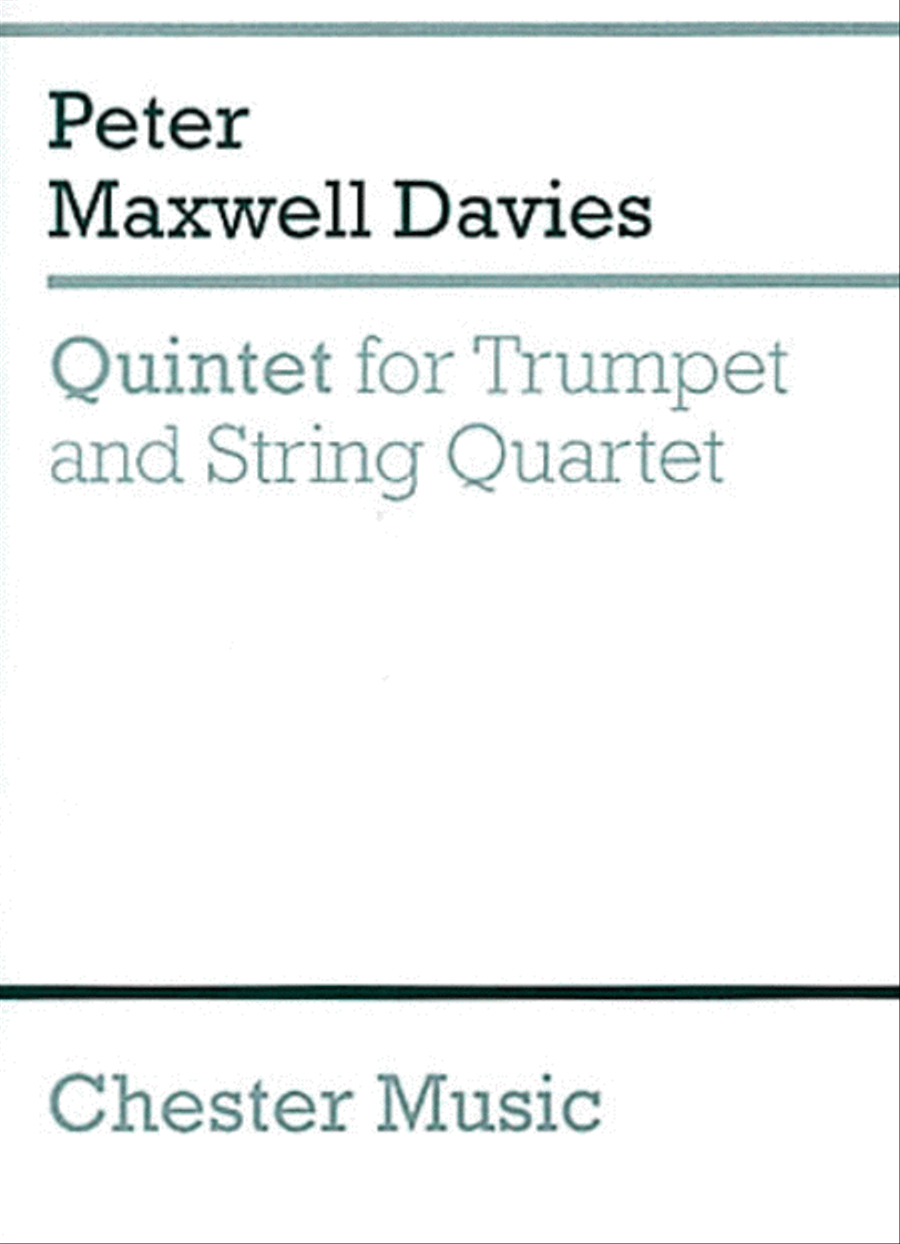 Peter Maxwell Davies: Quintet For Trumpet And String Quartet (Study Score) Trumpet scores gallery preview page 1