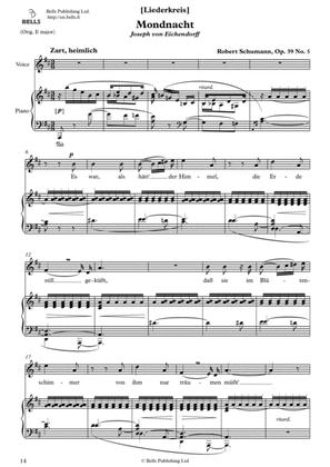 Mondnacht, Op. 39 No. 5 (D Major)