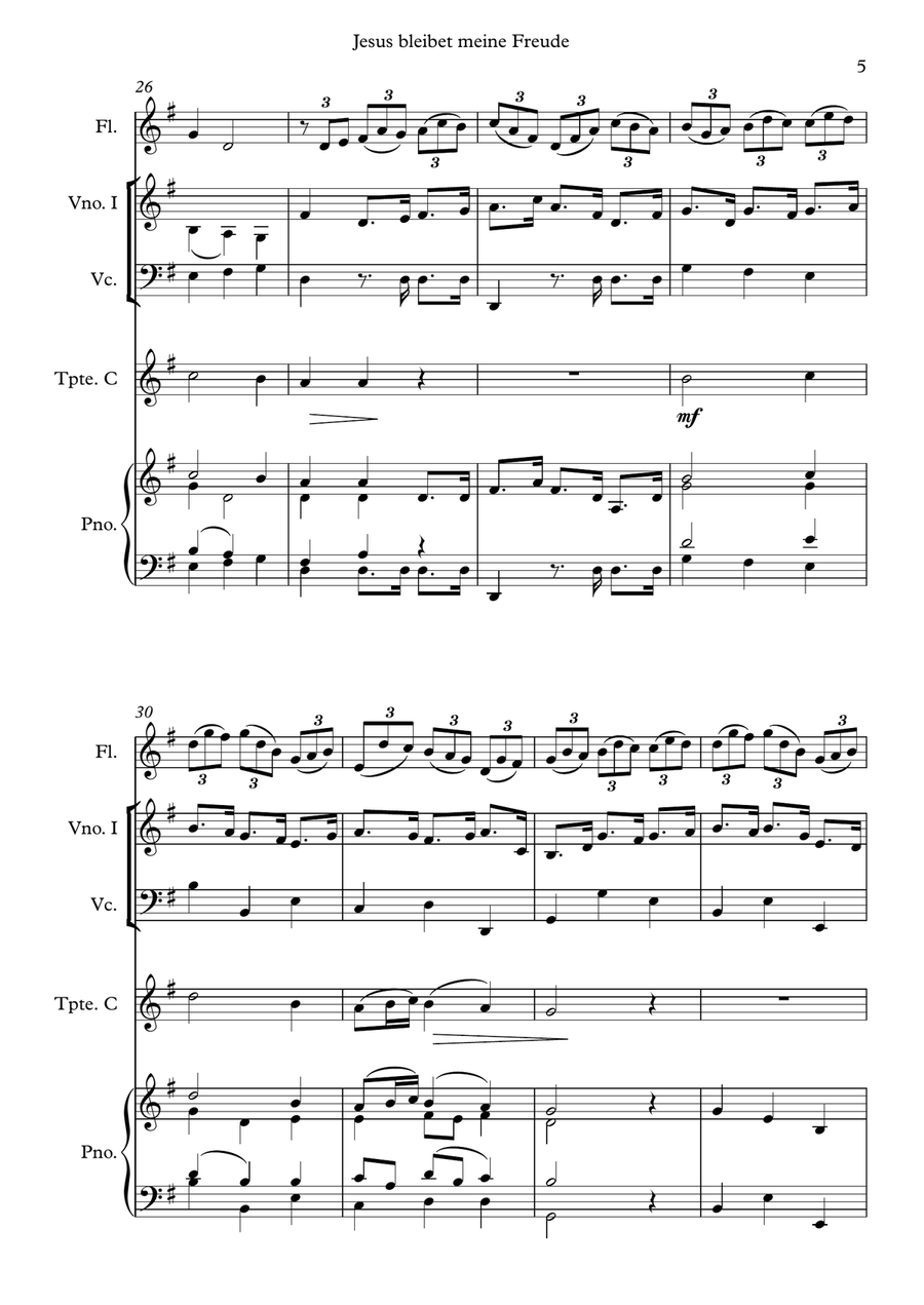 Jesus bleibet meine Freude Small Ensemble scores gallery preview page 5
