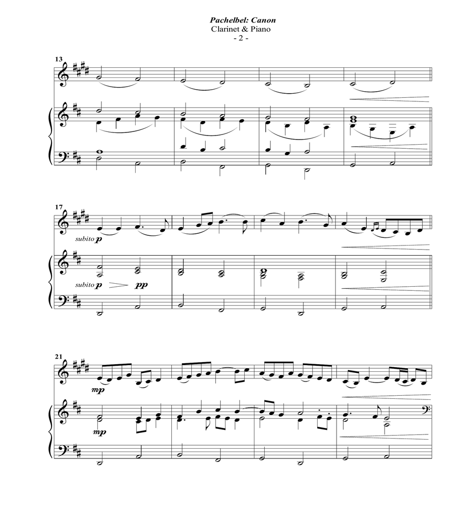 Pachelbel: Canon for Clarinet & Piano image number null