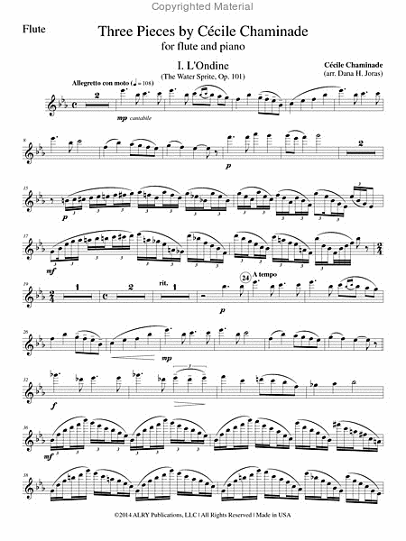 Three Pieces for Flute and Piano image number null